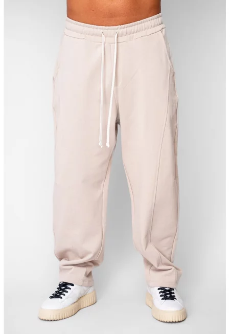 Дълъг панталон Baloon Fit от 100% памук - 400гр/кв.м Premium Edition Бежов 20236 - Бежов