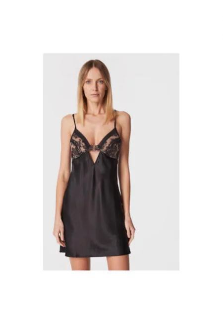 Дамска нощница  301212768 - Коприна - Черна