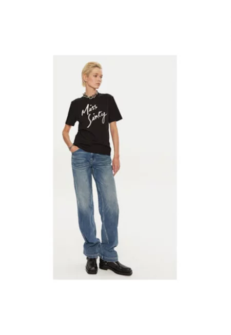 Дамска тениска -  304759871 - Полиестер/Коприна/Памук - Черна - Черен