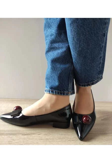 Дамски Обувки  460002A 01-L Елегантни - Черни Лак - Черен