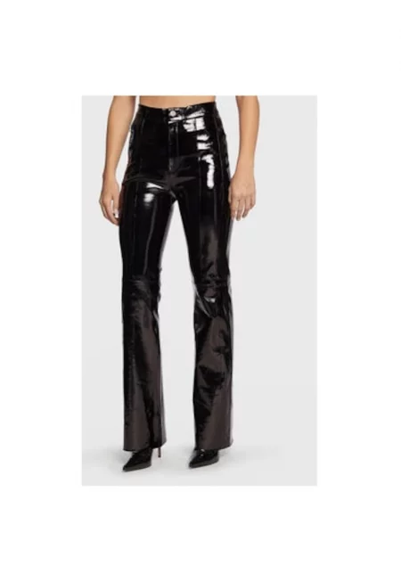 Дамски панталон -  300817766 - Естествена кожа - Черен - Черен