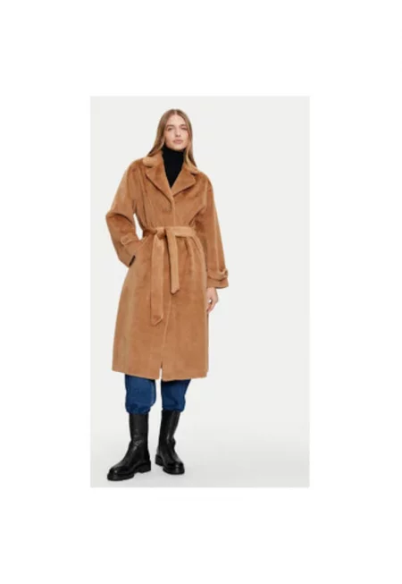 Дамско палто -  304801662 - Полиестер - Кафяв - Кафяв