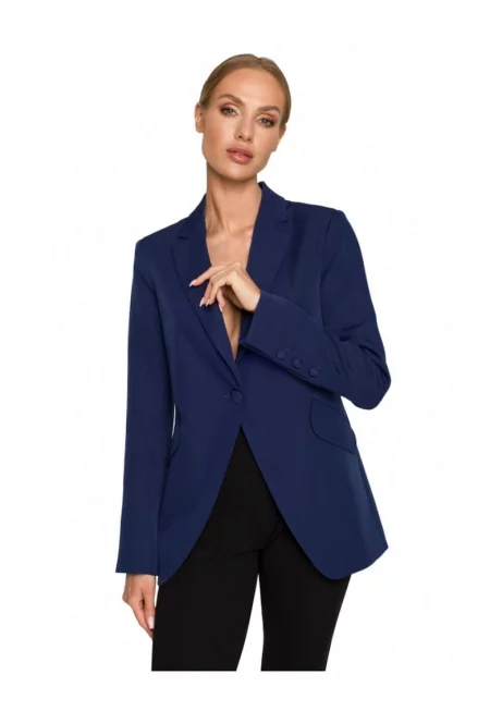 Дамско сако  Полиестер/Еластан - Тъмносин