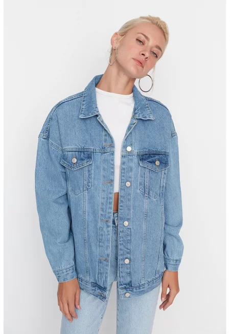 Дънково яке с джобове на гърдите