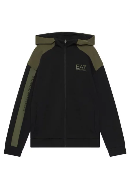 Детски суитчър с цип -  TRAIN LOGO SERIES BOY HOODIE FZ BR EXTENDED LOGO COPL - памук - черен - Черен