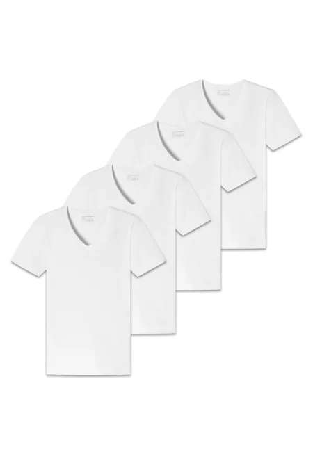 Домашна тениска с памук - 4 броя - Бял