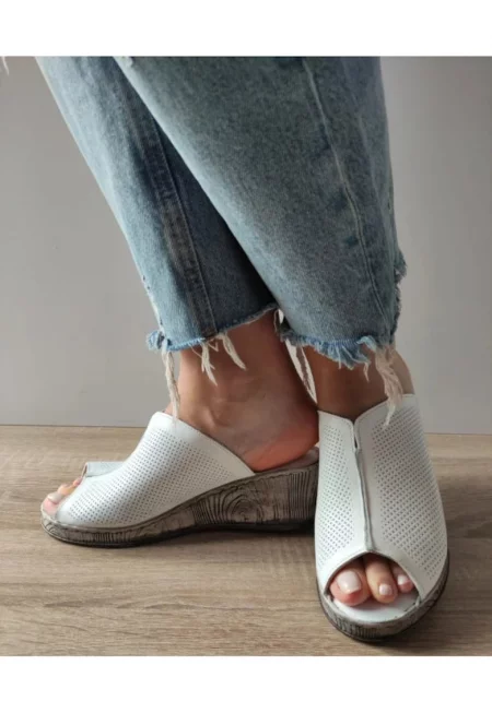 Ежедневни сабо дамски  22-74 Бели - Бял - Бял