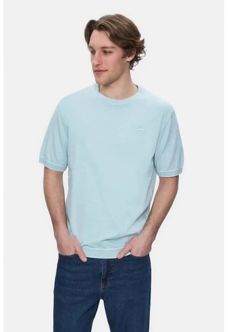 Fared Regular Fit Crewneck T-shirt - Син