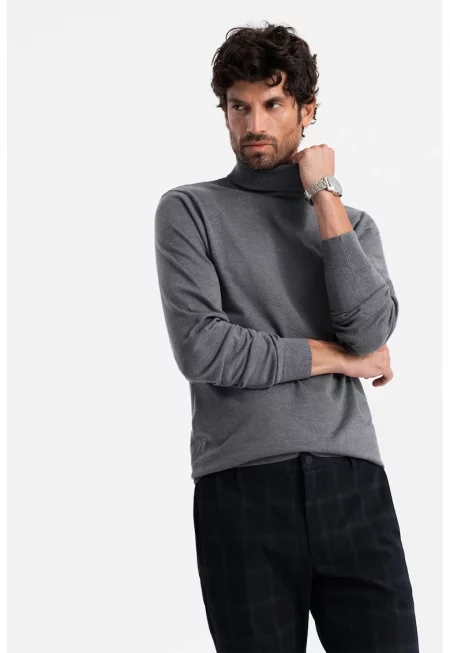 Фино плетен пуловер с поло