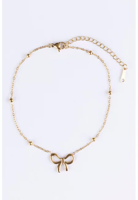 Гривна за глезена с 18k злато с висулка