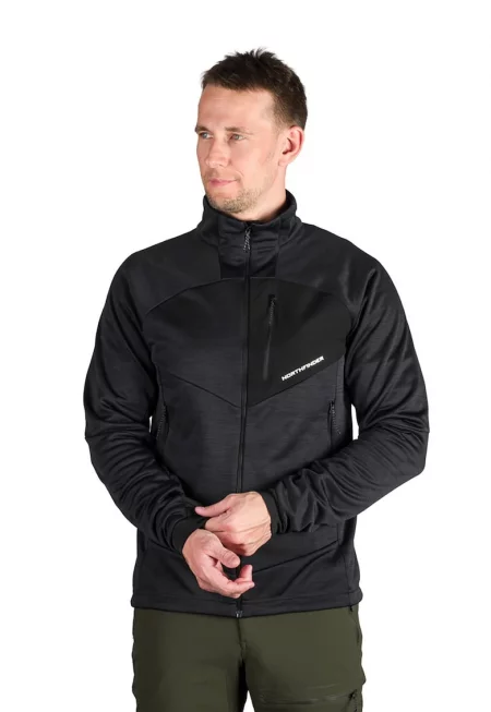 Хайкинг суитшърт Juliste с цип и джобове встрани - Черен -