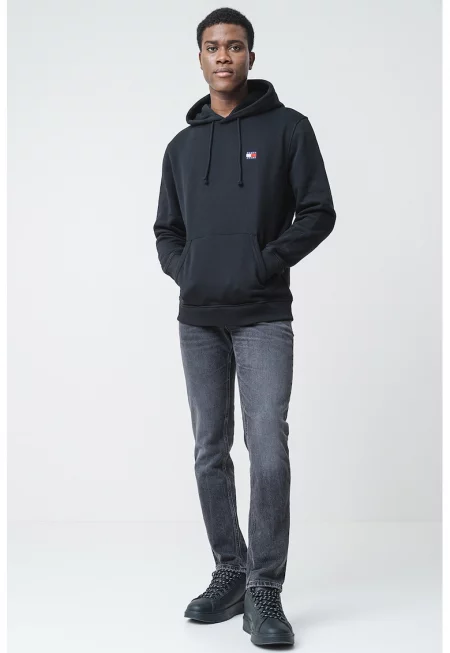 Худи с джоб кенгуру - Червен/Бял/Черен