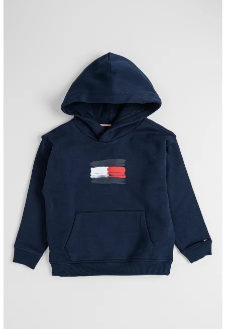 Худи с джоб кенгуру - Тъмносин