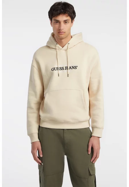 Худи с лого - Черен/Крем