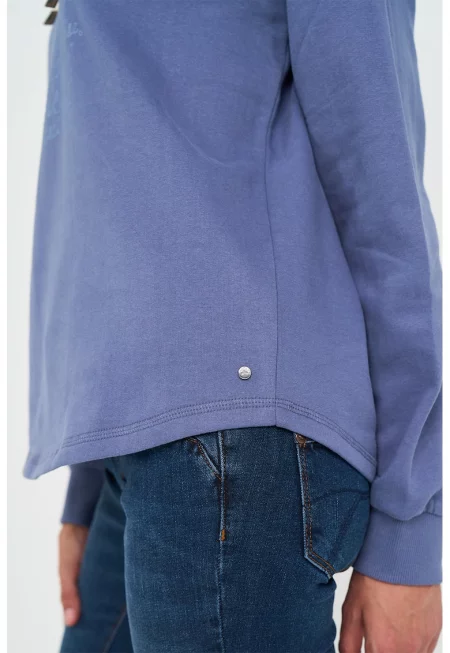 Худи с принт - Индигово синьо