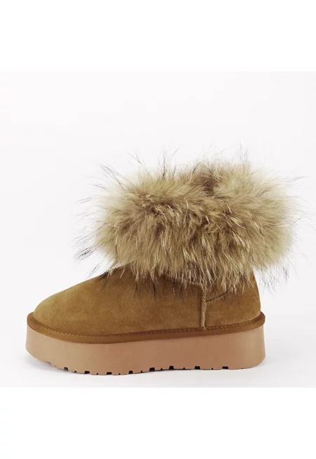 Камелови боти от естествена кожа с естествен косъм W5893 19 15898