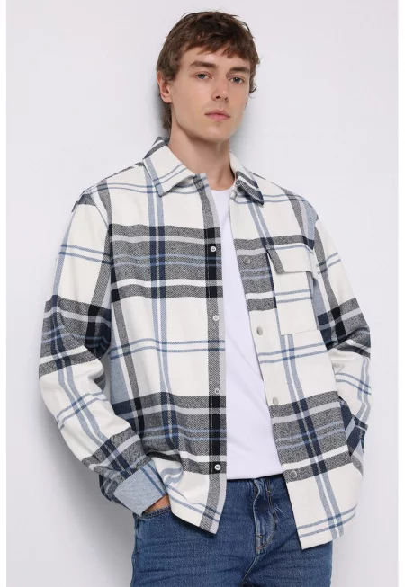 Кариран шакет с капси и джоб на гърдите