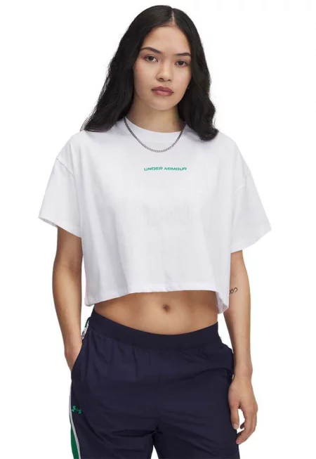 Къса фитнес тениска с памук с лого