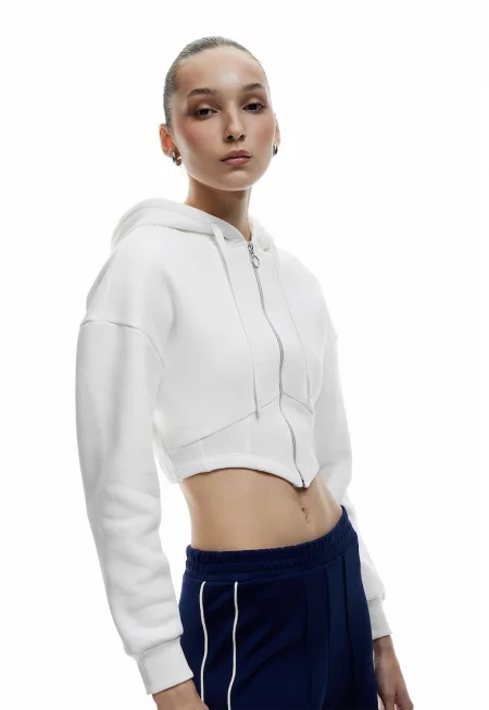 Късо худи с цип