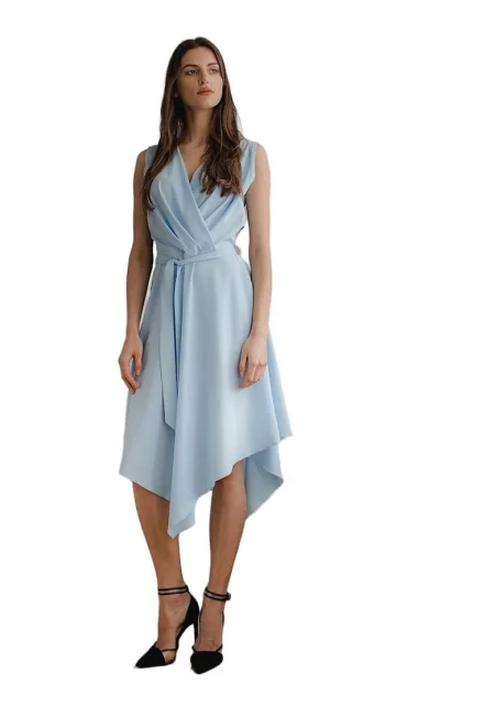 Коктейлна рокля 5902194381109 - Ленитиф - Полиестер/еластан - Синя -