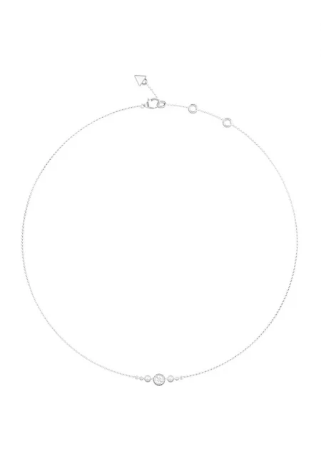 Колие със седеф и кристали - Сребрист