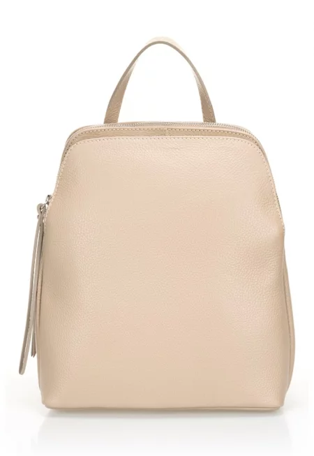 Кожена раница с две отделения - Бежов