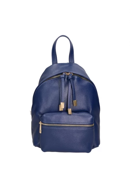 Кожена раница с преден джоб с цип