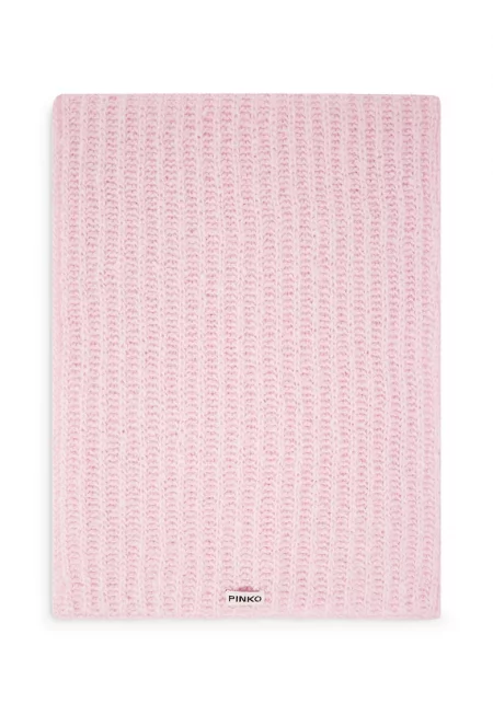 Кръгъл шал с вълна с лого - Пастелнорозов