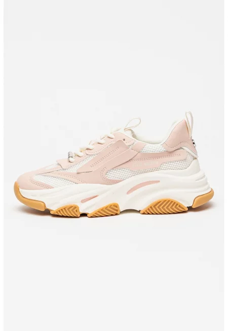 Масивни спортни обувки Possession с мрежа - Слонова кост/Прашно розово