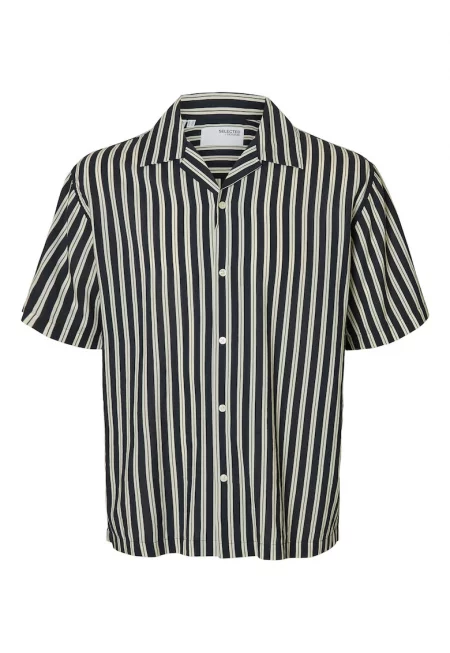 Мъжка риза  16091381 - органичен памук/модал - тъмносиня - Тъмносин