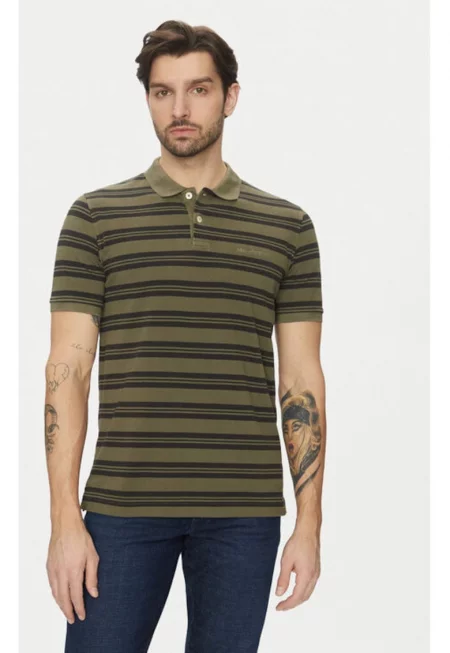 Мъжка тениска - Marc O'Polo - 304865381 - Органичен памук - Зелена - Зелен