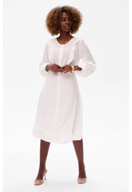 Миди рокля от вискоза с къдрички Florence