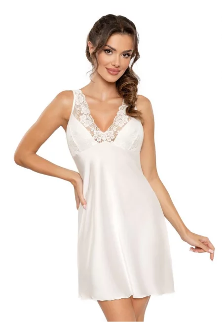 Нощница с V-образно деколте и дантелени вложки Mari -