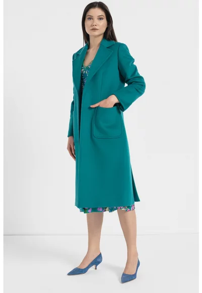 Палто Runaway от необработена вълна с раздвоен ревер