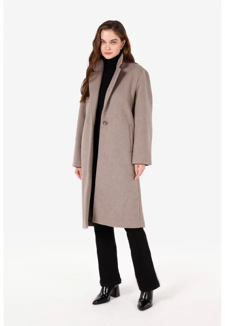 Палто с вълна - Светлокафяв