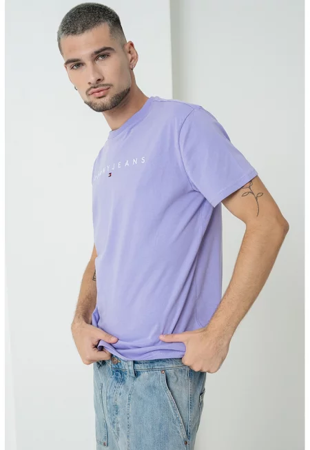 Памучна тениска с бродирано лого