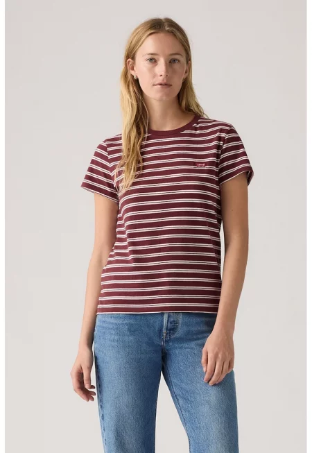 Памучна тениска с овално деколте