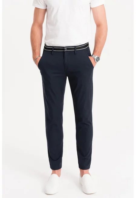 Панталон с джобове встрани - Тъмносин