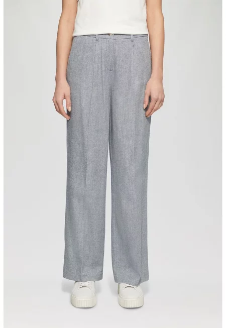 Панталон с памук и средна талия - Светлосин