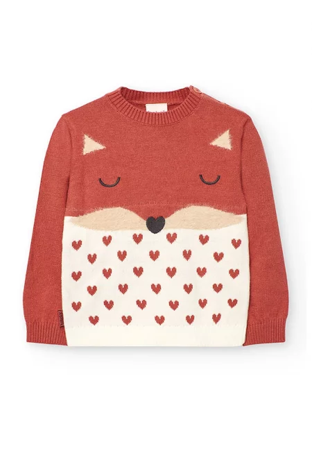 Плетен пуловер с десен