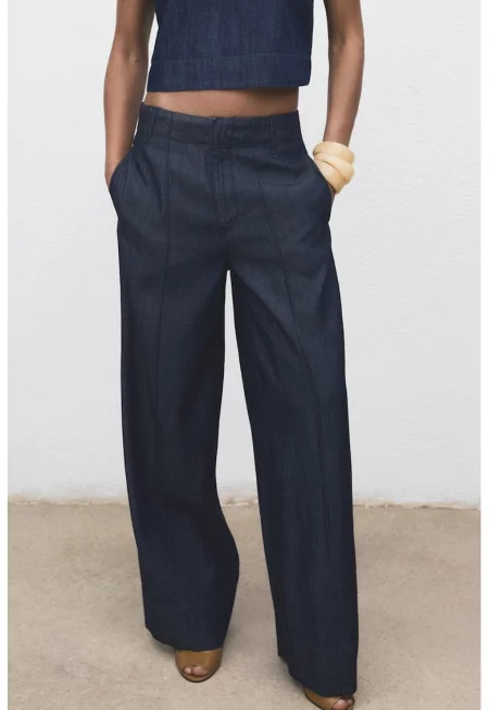 Прав панталон със средновисока талия