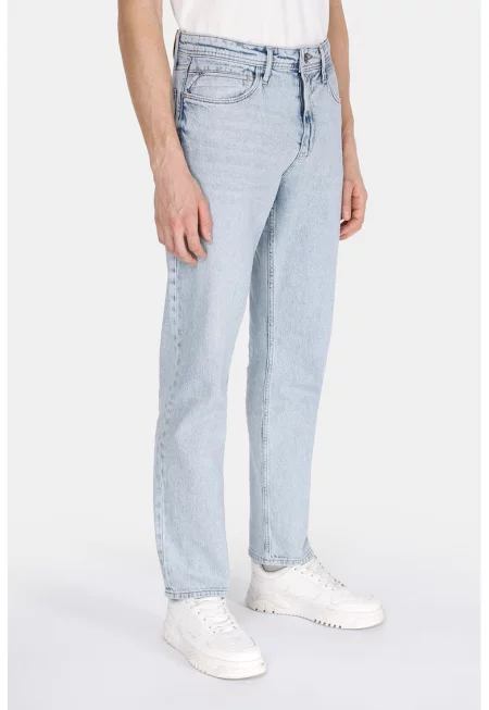 Прави дънки с 5 джоба - Светлосин