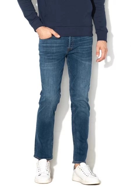 Прави вталени дънки Tim - Тъмносин