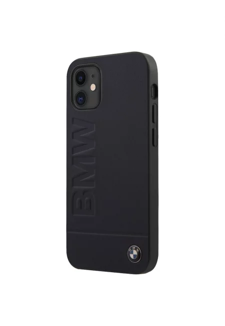 Предпазен калъф  BMHCP12SSLLNA Leather Hot Stamp за iPhone 12 Mini - Navy