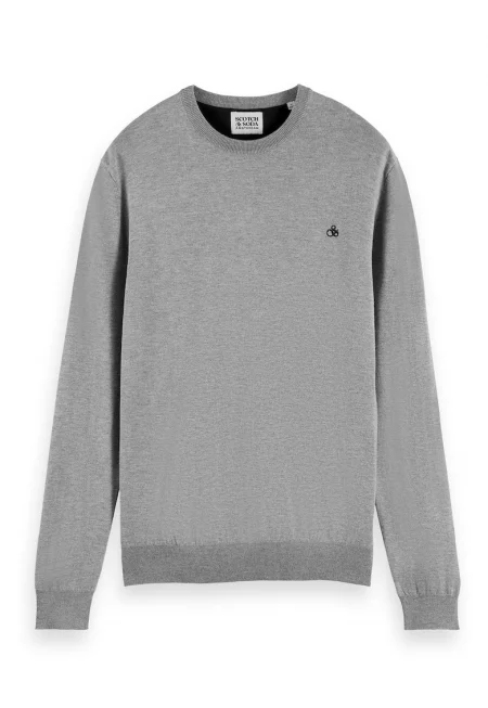 Пуловер Essentials с овално деколте - Сив