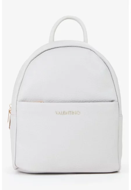 Раница от еко кожа с релеф - Светло сив