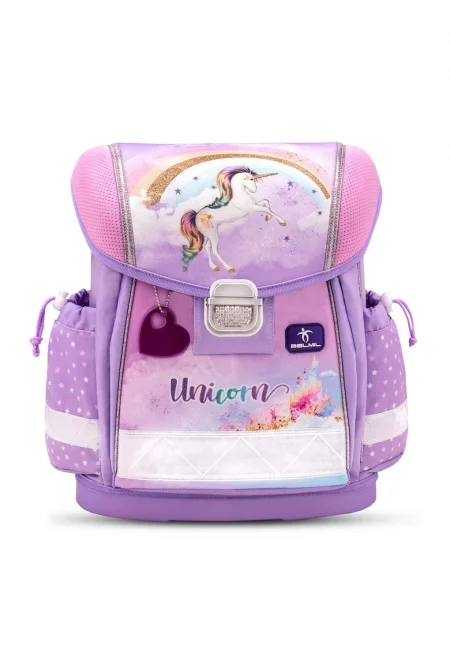 Раница с принт и подплатен гръб - Лилав