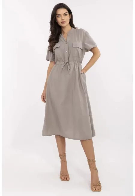 Рокля  памук - бежова - един размер