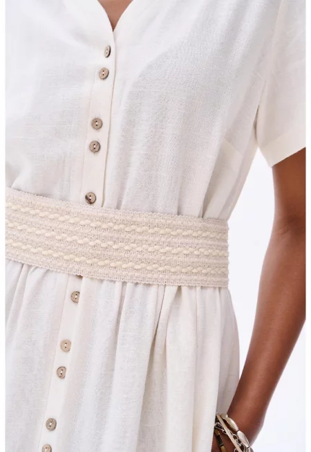 Рокля с колан на талията Olive