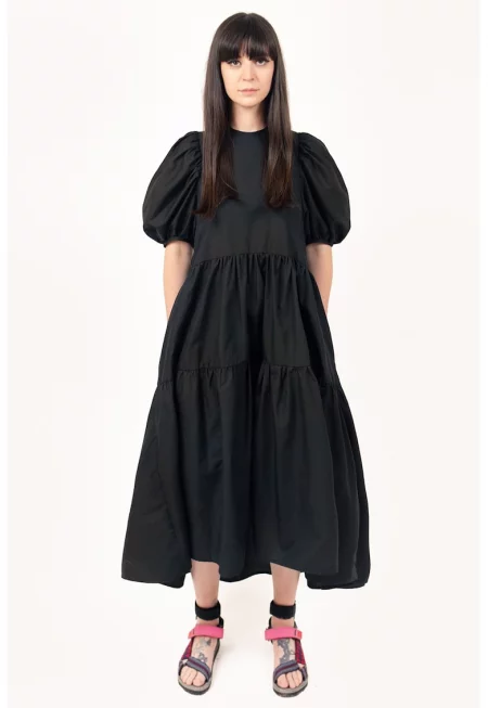 Рокля с отвор на гърба - Черен